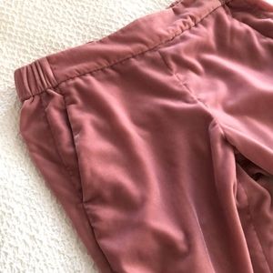 J Crew pink pull on velvet pants